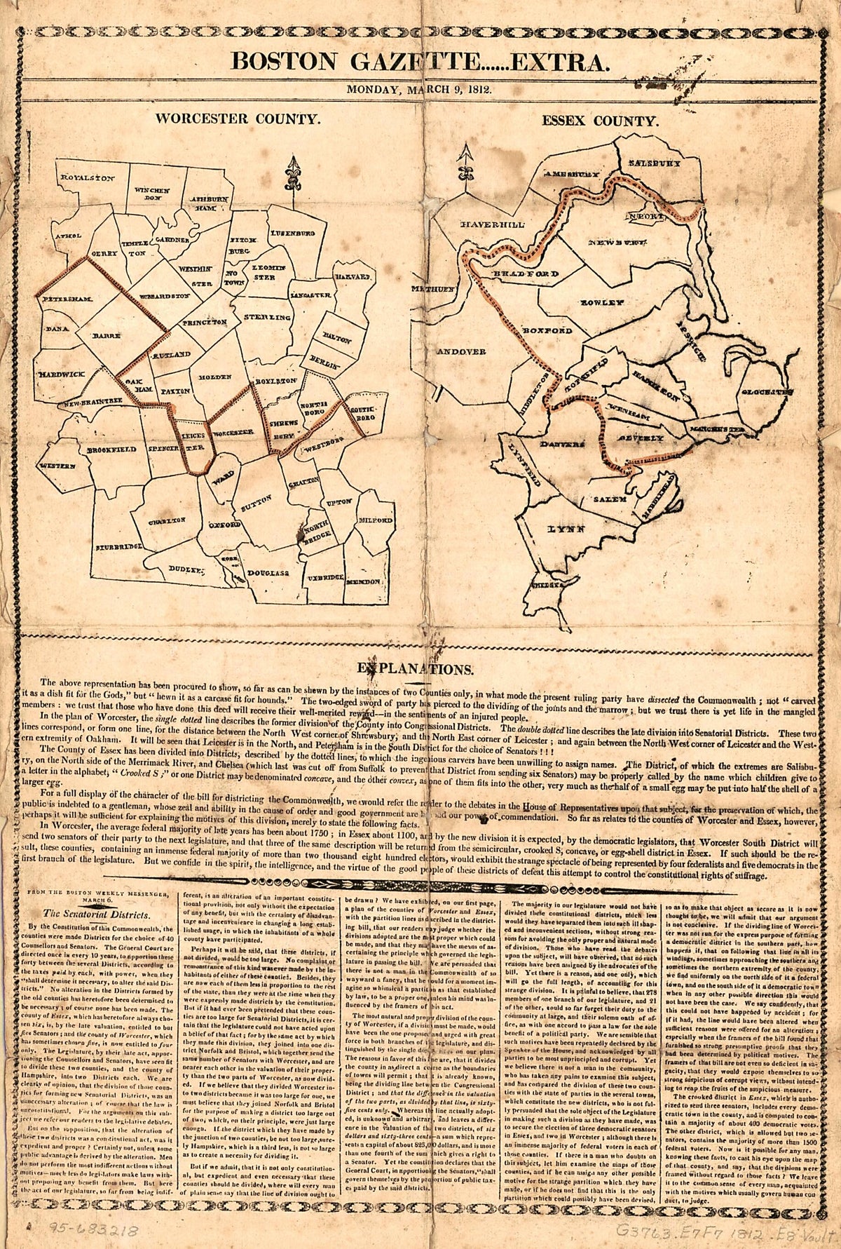 Essex County ; Worcester County 1812 by Relic Map Company