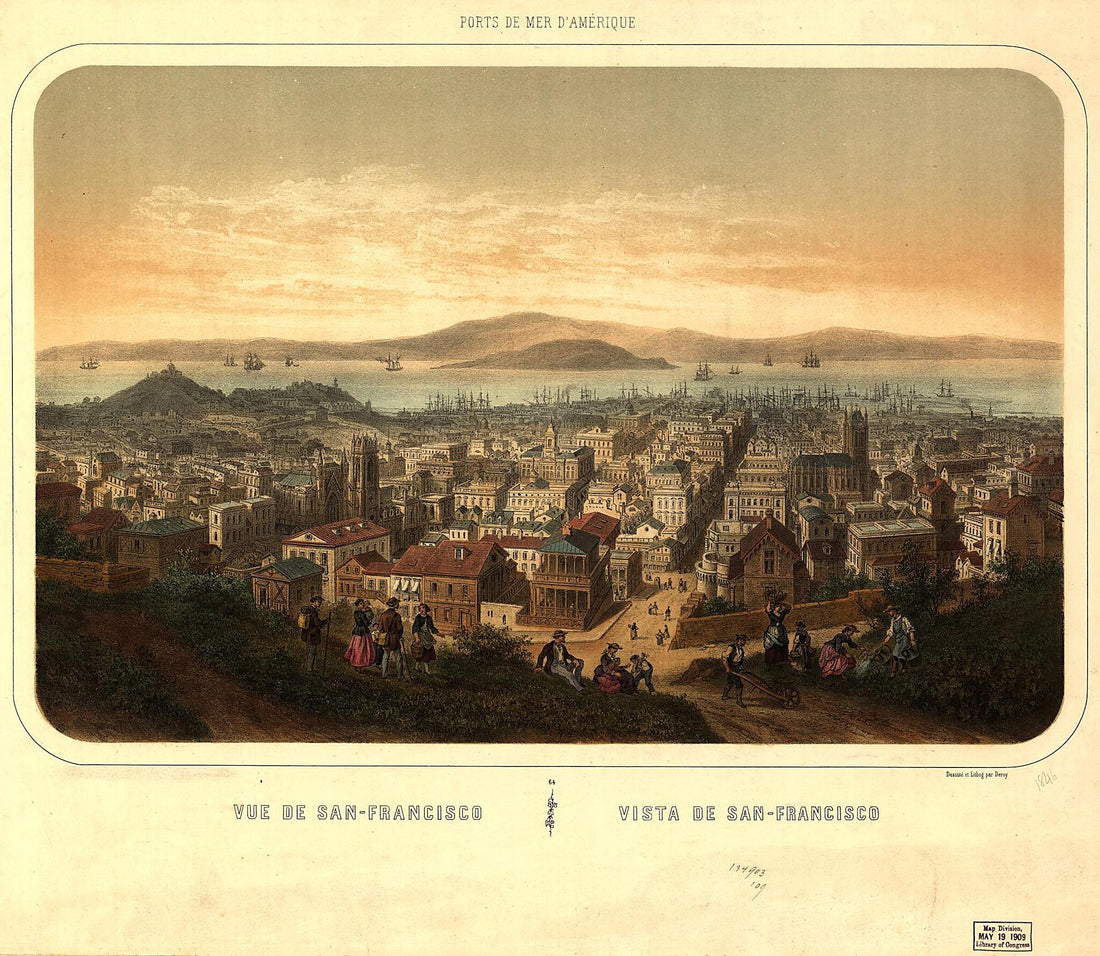 This old map of Francisco Vista De San-Francisco / Dessiné Et Lithog. Par Deroy from 1860 was created by Isador Laurent Deroy in 1860