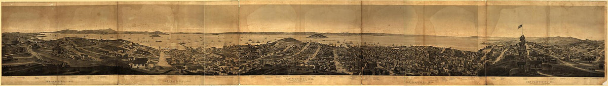 San Francisco, 1862, from Russian Hill / C.B. Gifford, Del. Et Lith by Relic Map Company