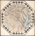 Map of 100 Miles Around Richmond in 1860 by Relic Map Company