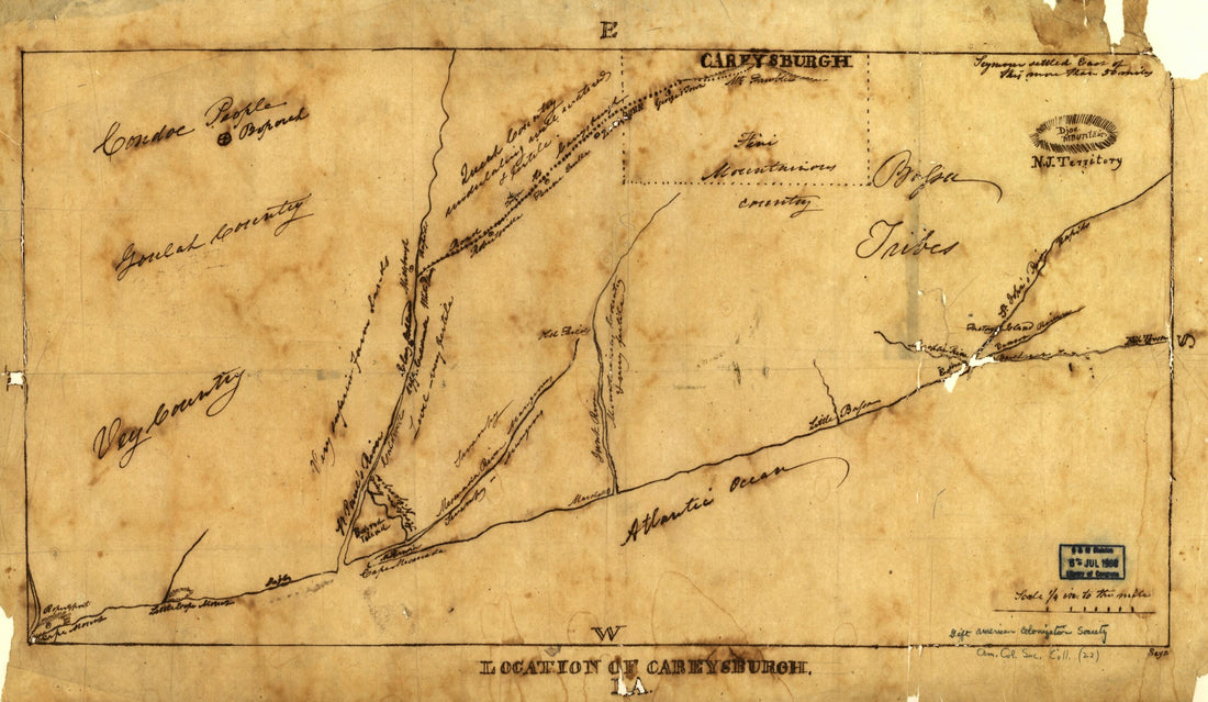 This old map of Location of Careysburgh, La from 1800 was created by John Seys in 1800