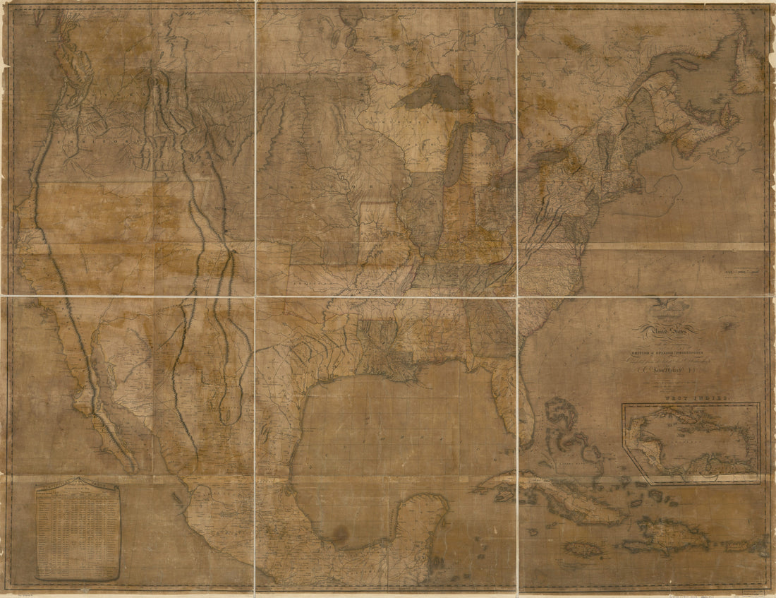 This old map of Map of the United States of America : With the Contiguous British and Spanish Possessions from 1822 was created by John Melish, Henry Schenck Tanner, J. (John) Vallance in 1822