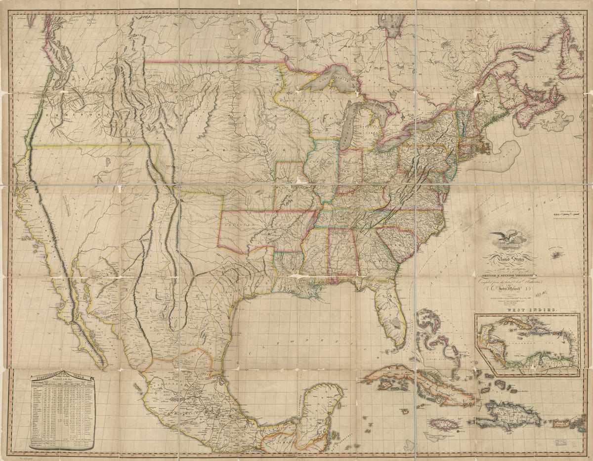 Map of the United States of America : With the Contiguous British and Spanish Possessions in 1823 by Relic Map Company