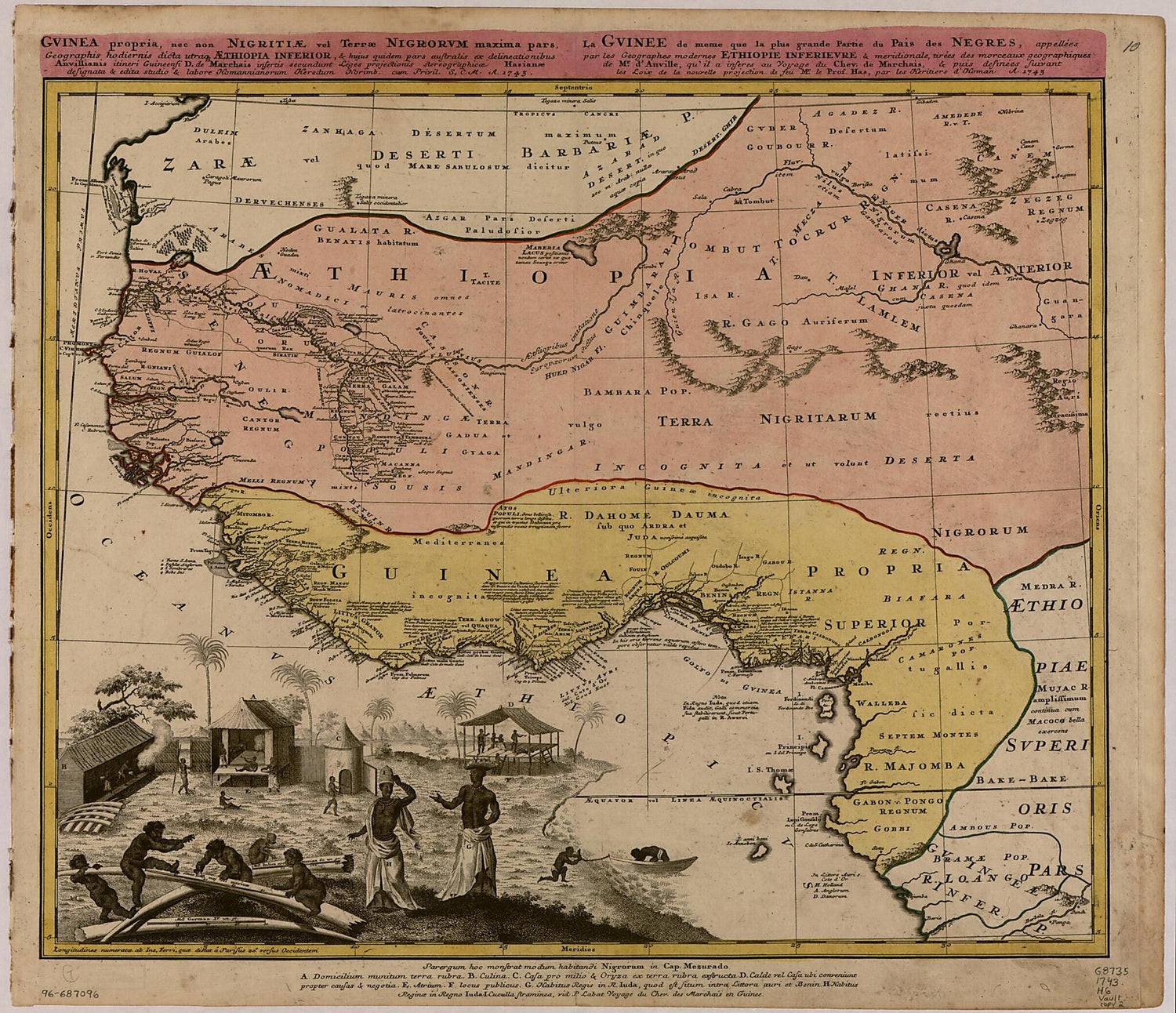 This old map of Gvinea Propria, Nec Non Nigritiae Vel Terrae Nigrorvm Maxima Pars : Geographis Hodiernis Dicta Utraque Aethiopia Inferior, &amp; Hujus Quidem Pars Australis (Guinea Propria, Nec Non Nigritiae Vel Terrae Nigrorum Maxima Pars, Guinee De Meme Qu
