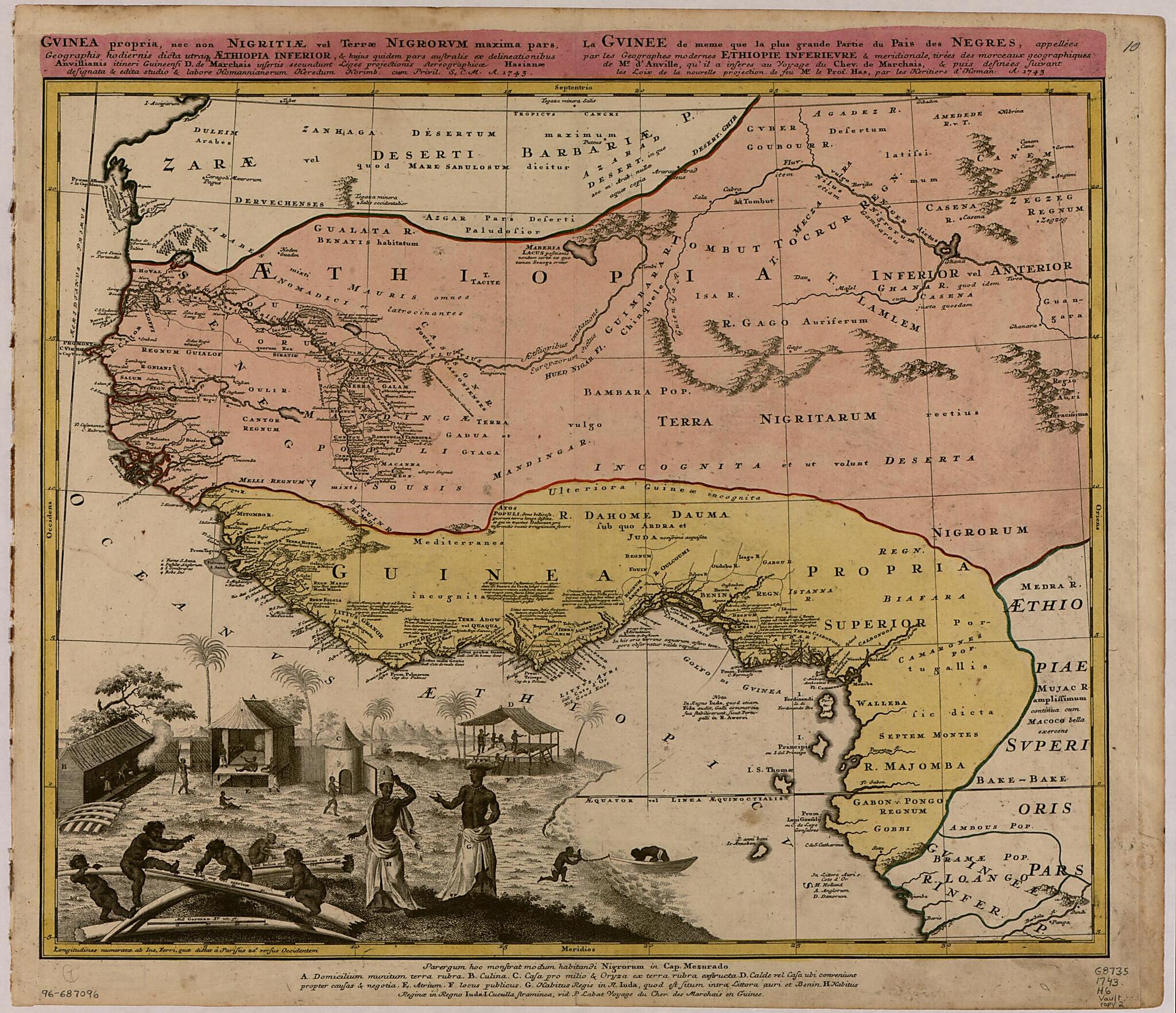 This old map of Gvinea Propria, Nec Non Nigritiae Vel Terrae Nigrorvm Maxima Pars : Geographis Hodiernis Dicta Utraque Aethiopia Inferior, &amp; Hujus Quidem Pars Australis (Guinea Propria, Nec Non Nigritiae Vel Terrae Nigrorum Maxima Pars, Guinee De Meme Qu