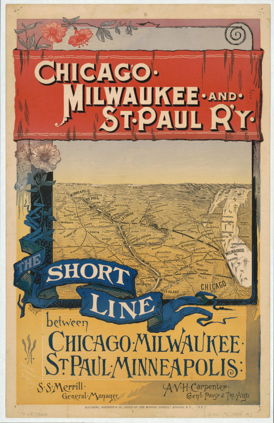 This old map of Chicago, Milwaukee, and St. Paul R&