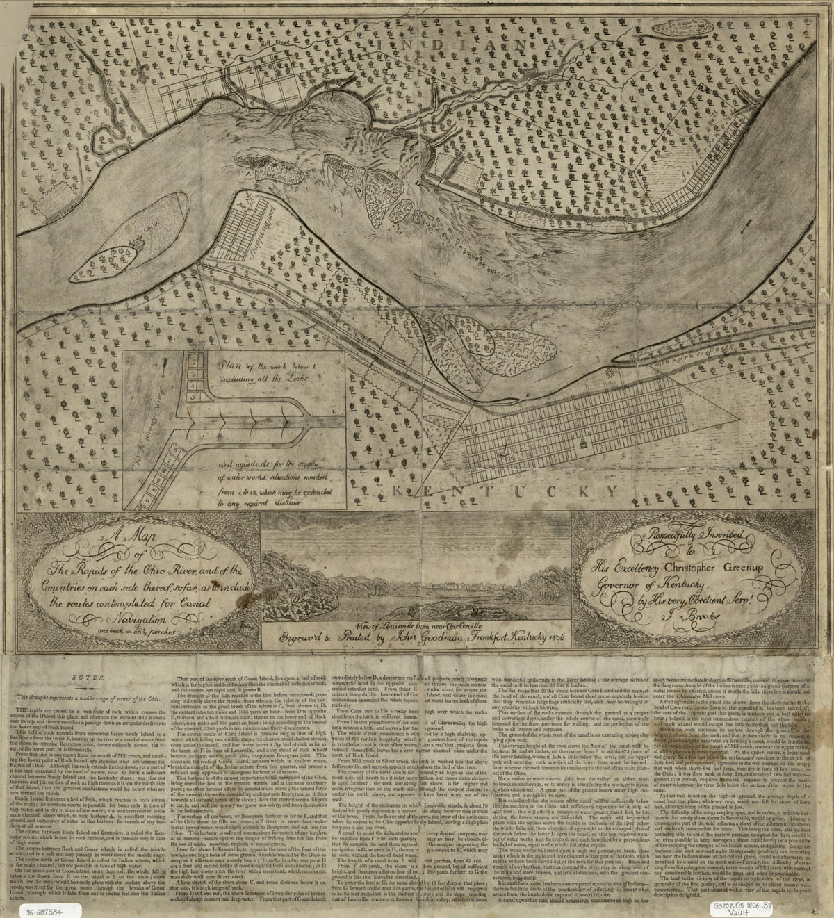 A Map of the Rapids of the Ohio River and of the Countries On Each Side Thereof : So Far, As to Include the Routes Contemplated for Canal Navigation 1806 by Relic Map Company