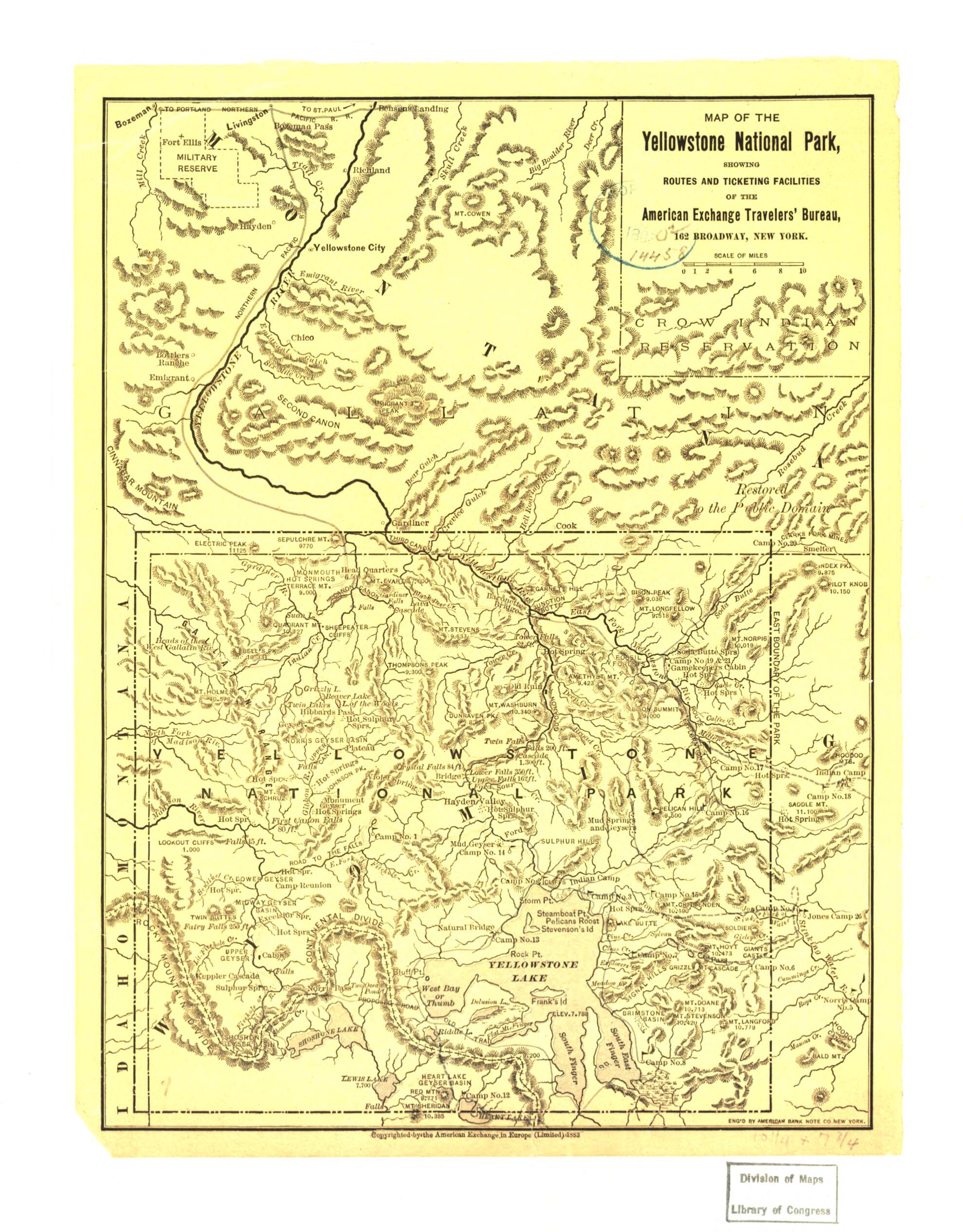 This old map of Map of the Yellowstone National Park, Showing Routes and Ticketing Facilities of the American Exchange Travelers&