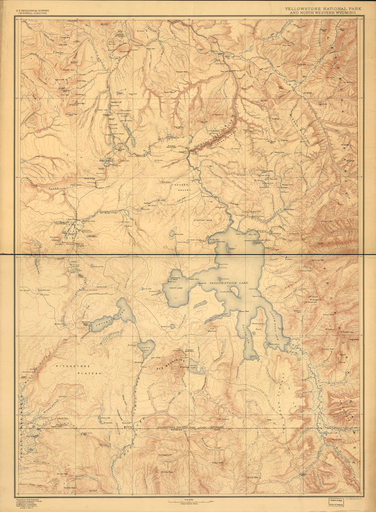 Yellowstone National Park and North Western Wyoming in 1885 by Relic Map Company