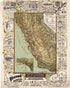Map of California Roads for Cyclers 1895 by Relic Map Company
