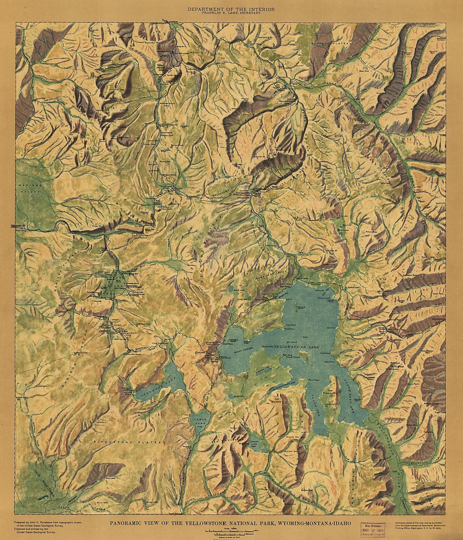 This old map of Montana-Idaho from 1915 was created by  Geological Survey (U.S.) in 1915