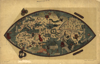 Genoese World Map 1457 1912 by Relic Map Company