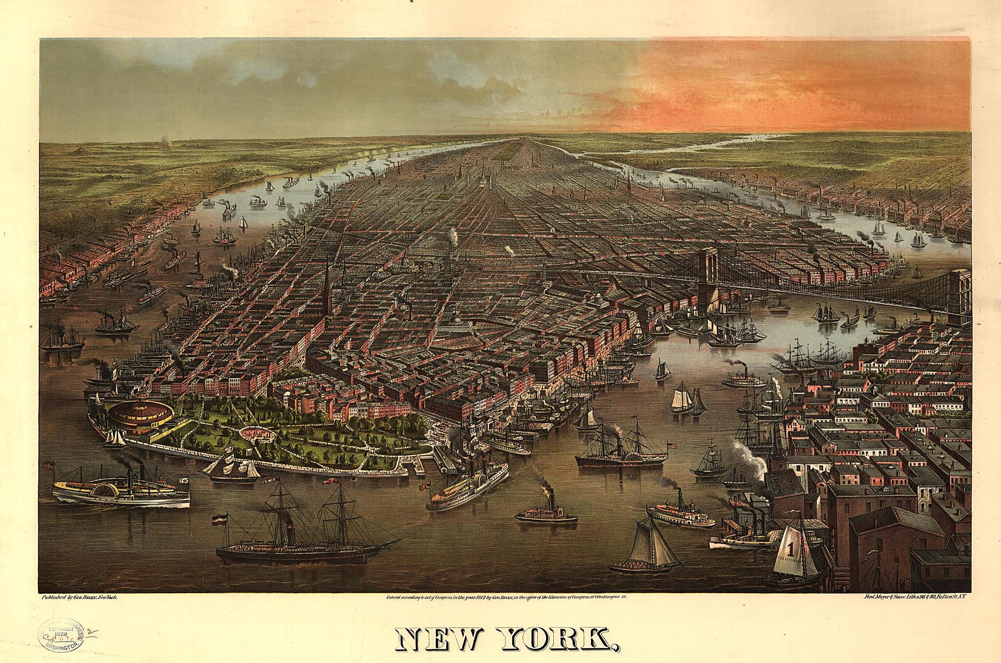 This old map of New York, / Ferd. Mayer &amp; Sons, Liths., New York from 1873 was created by  in 1873