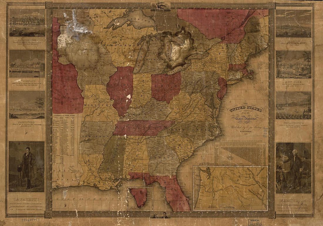 This old map of The United States from 1837 was created by Ezra Baldwin Strong in 1837