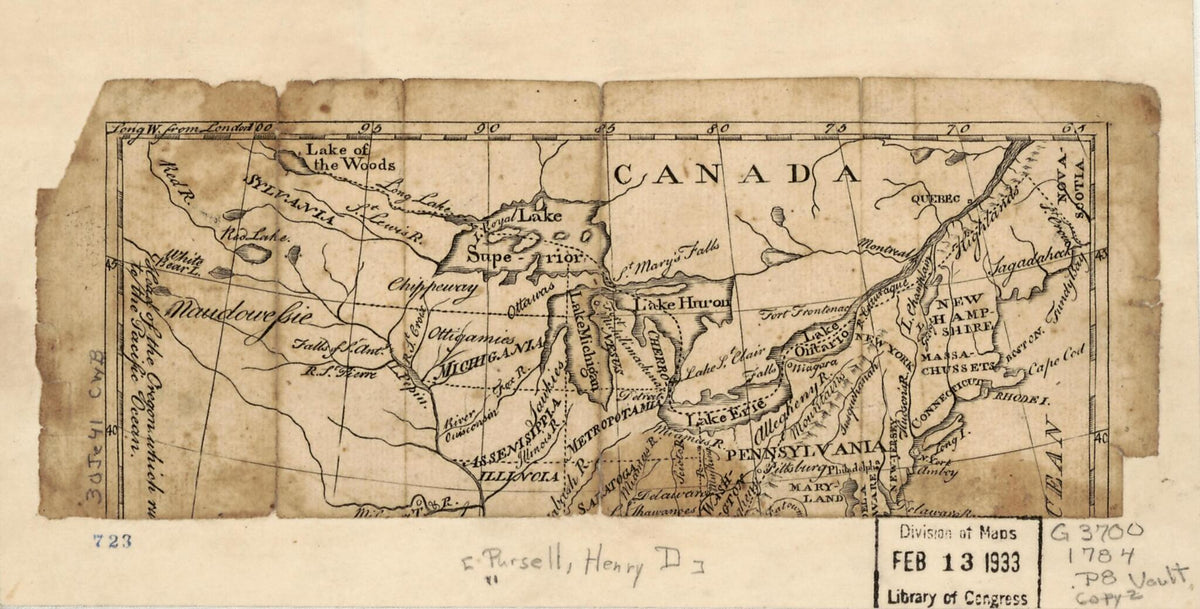 A Map of the United States of N. America 1784 by Relic Map Company