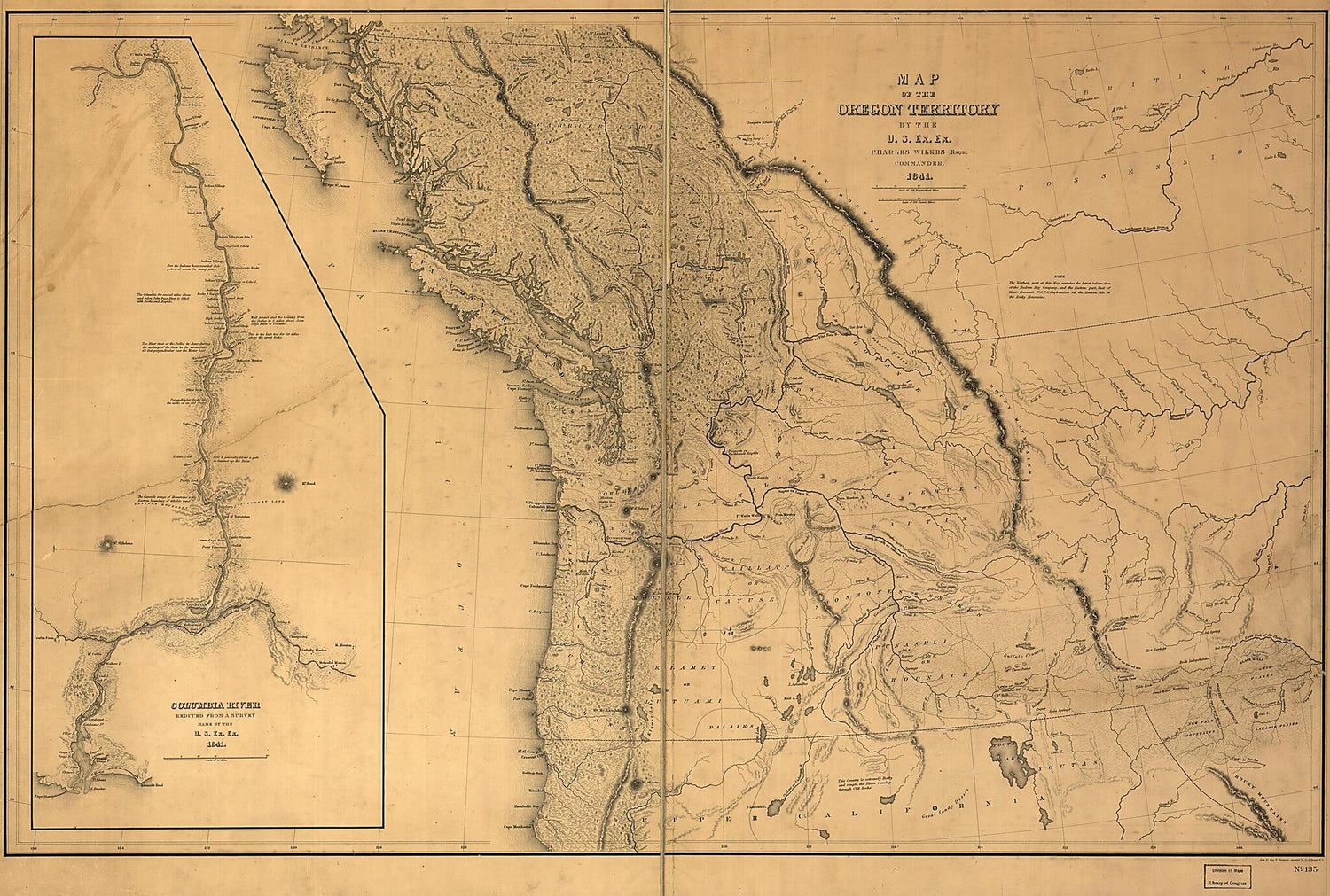 Map of the Oregon Territory 1871 by Relic Map Company