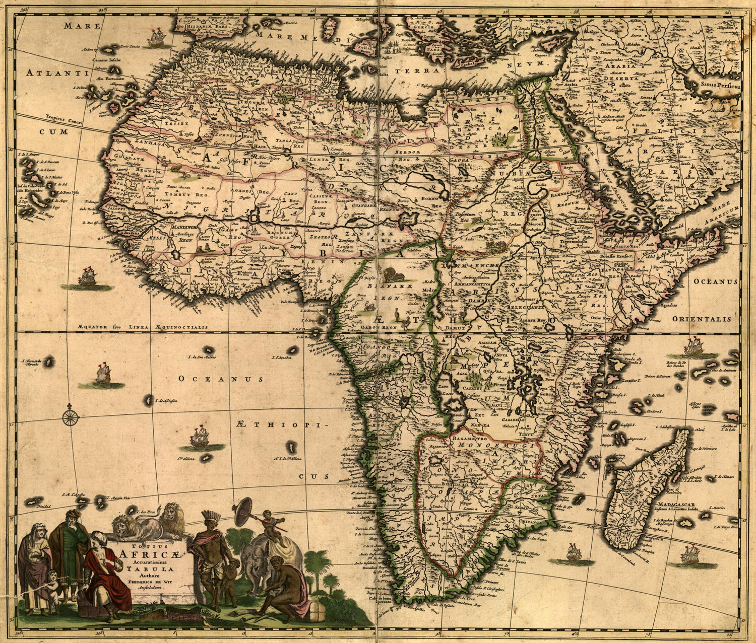 Totius Africæ Accuratissima Tabula 1688 by Relic Map Company