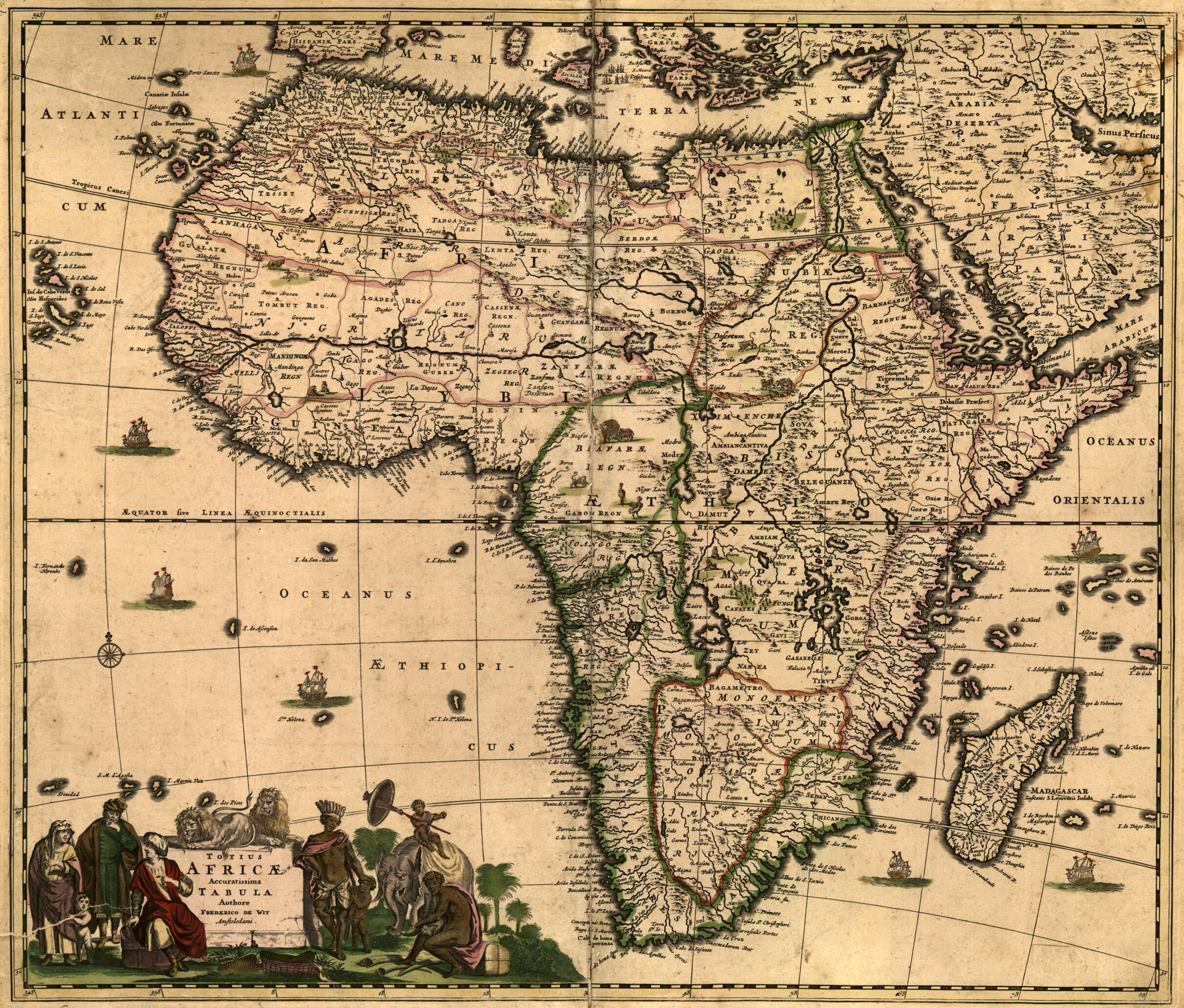 Totius Africæ Accuratissima Tabula 1688 by Relic Map Company
