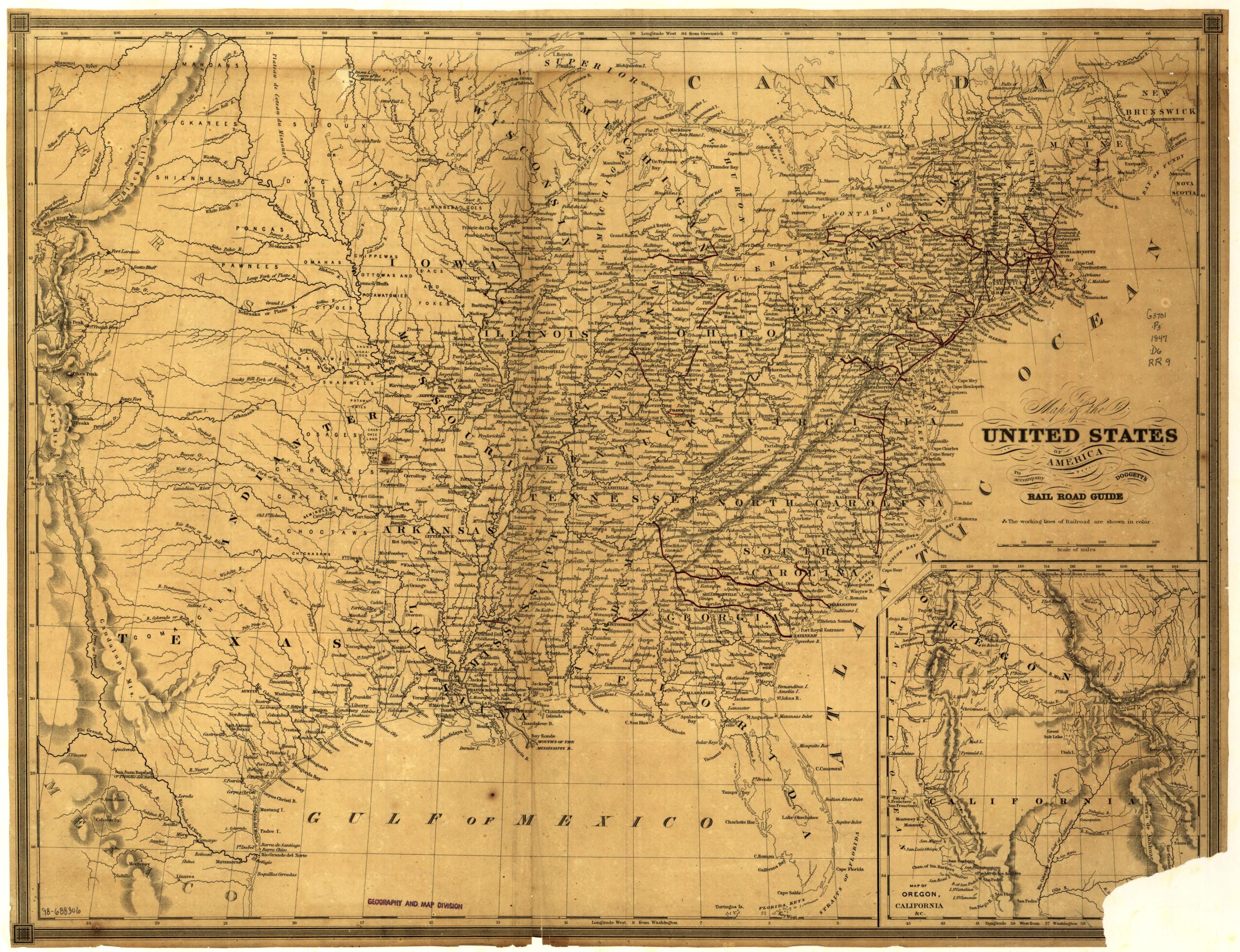 This old map of Map of the United States of America to Accompany Doggett&