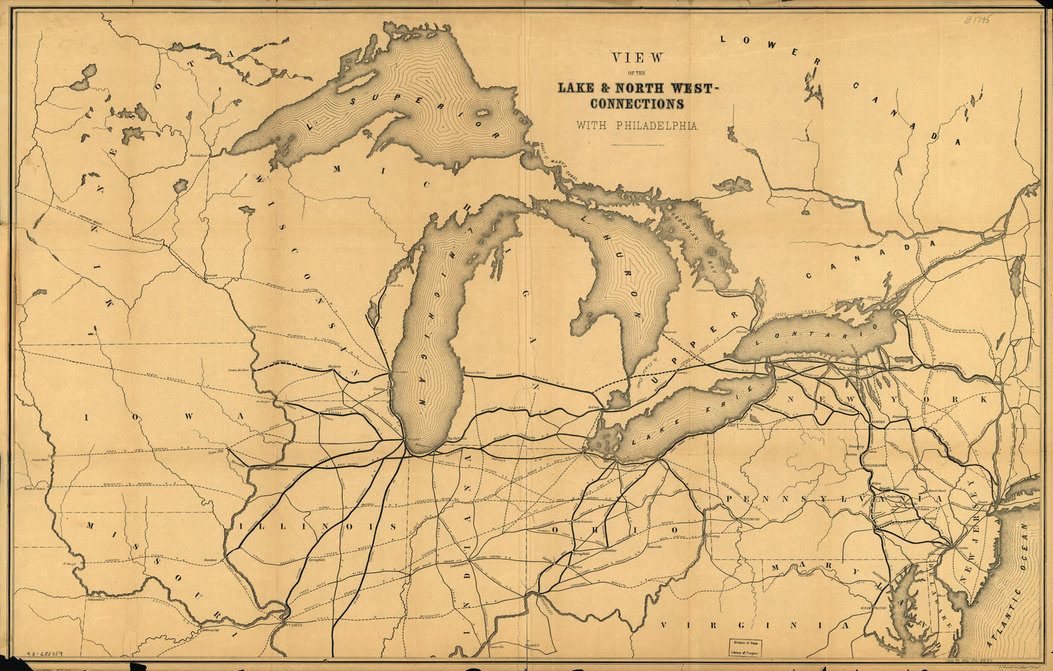 This old map of Connections With Philadelphia from 1856 was created by  P.S. Duval &amp; Co in 1856