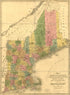 Map of Maine, New Hampshire, Vermont, Massachusetts, Rhode Island, and Connecticut Exhibiting the Post Offices, Post Roads, Canals, Rail Roads, &c 1839 by Relic Map Company