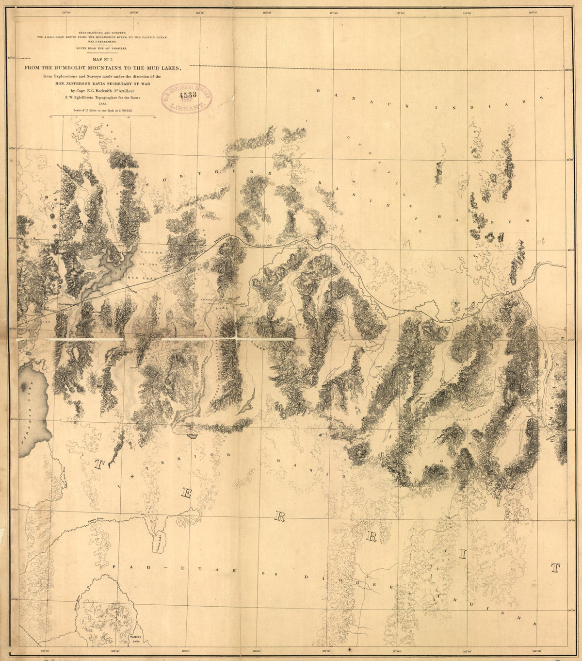 From the Humboldt Mountains to the Mud Lakes 1855 by Relic Map Company