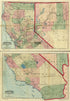 New Commercial and Topographical Rail Road Map & Guide of California and Nevada 1874 by Relic Map Company
