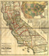 New Enlarged Scale Railroad and County Map of California Showing Every Railroad Station and Post Office In the State in 1883 by Relic Map Company