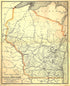 Railway Postal Diagram of the State of Wisconsin Prepared for the Use of the Railway Mail Service; W. L. Nicholson, Topographer P.O. Dept 1882 by Relic Map Company