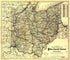 Map Showing the Route and Connections of the Bellaire, Zanesville and Cincinnati Railway 1883 by Relic Map Company