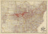 Correct Map of the Chicago, Burlington, and Quincy Rail Road and Its Principal Connecting Lines 1881 by Relic Map Company