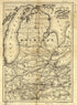Map Showing the Jackson, Lansing & Saginaw Railroad and Its Connections 1867 by Relic Map Company
