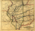 Map Showing the Jacksonville North Western and South Eastern Railway and Its Connections in 1850 by Relic Map Company