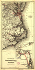 Maps Showing the Norfolk, Albermarle & Atlantic Railroad and Its Connections 1891 by Relic Map Company