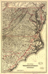 Map Showing the Norfolk, Wilmington & Charleston Railroad in 1891 by Relic Map Company