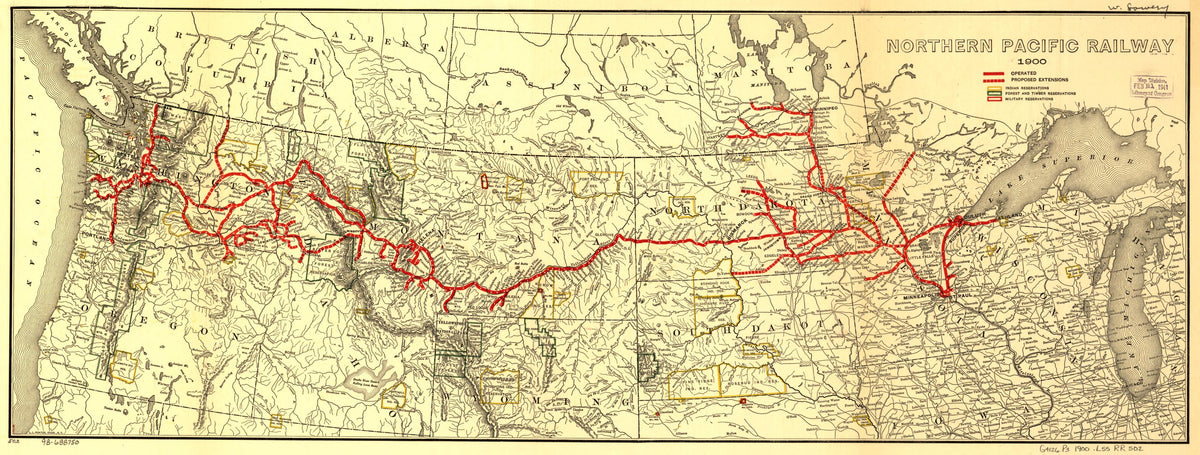 Northern Pacific Railway 1900 by Relic Map Company