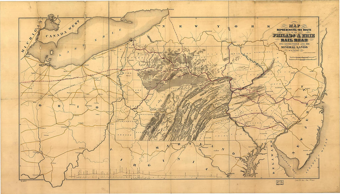 This old map of Map Representing the Route of the Philada. &amp; Erie Rail Road Its Connections and the Mineral Lands In Its Vicinity from 1852 was created by  Philadelphia and Erie Railroad, Thomas S. Sinclair in 1852