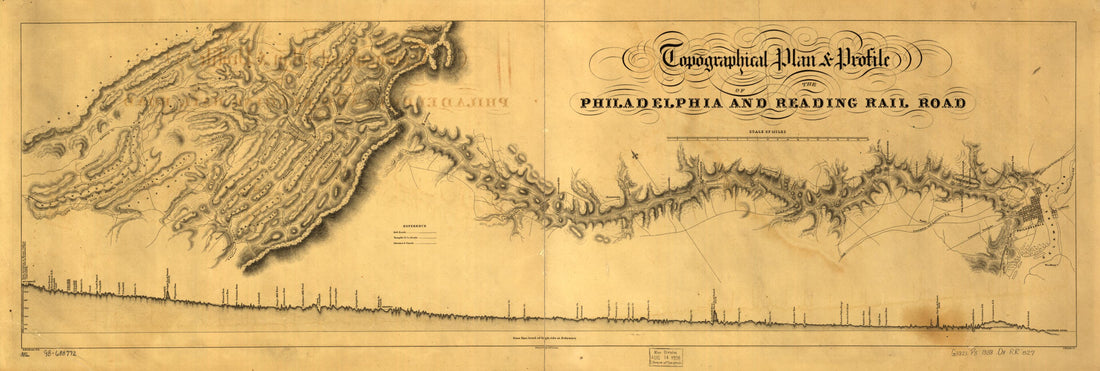 This old map of Topographical Plan &amp; Profile of the Philadelphia and Reading Rail Road. J. Knight. Sc from 1838 was created by R. B. (Richard Boyce) Osborne,  Philadelphia &amp; Reading Railroad Co in 1838