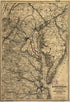 Map Showing the Southern Maryland Railroad and Its Connections North, South, East, and West 1881 by Relic Map Company