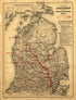 Map of Michigan Showing the Toledo, Ann Arbor, & North Michigan Railway and Connecting Lines 1886 by Relic Map Company
