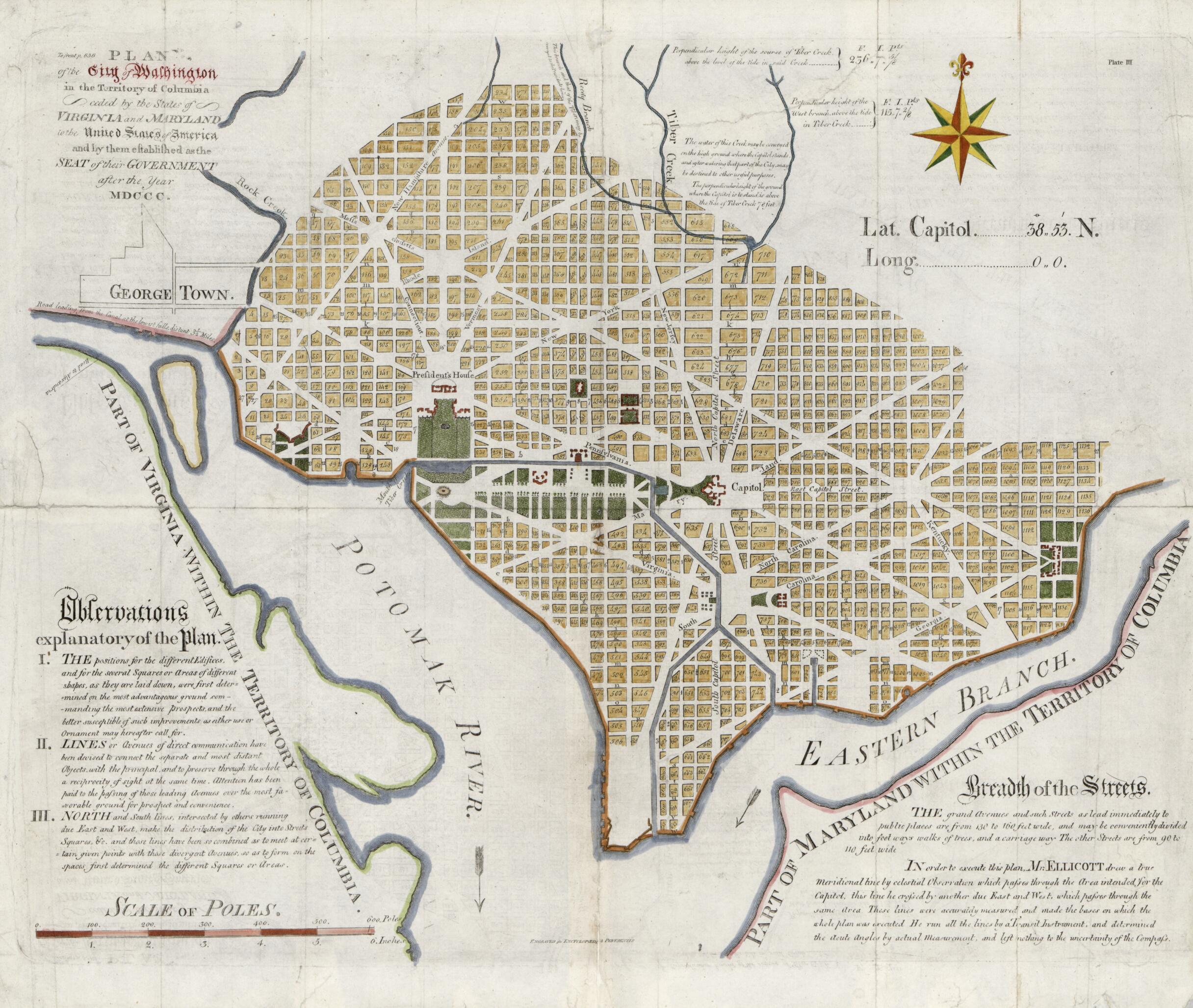 This old map of Plan of the City of Washington In the Territory of Columbia : Ceded by the States of Virginia and Maryland to the United States of America, and by Them Established As the Seat of Their Government After the Year MDCCC from 1792 was created