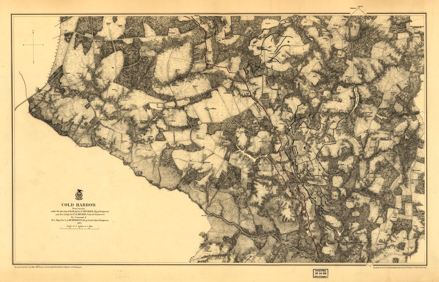 This old map of 3, 1864 from 1867 was created by Peter S. Michie, N. (Nathaniel) Michler, J. Strasser, F. Theikuhl, Gilbert Thompson, J. E. Weyss in 1867