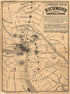 A Complete Map of Richmond and Its Fortifications Within a Circle of 12 Miles Showing the Numerous Forts, Batteries and the Range of Their Fire, and the Various Obstacles That Impede the Approach of the Federal Army, Also, the Principal Towns & Planta... by Relic Map Company