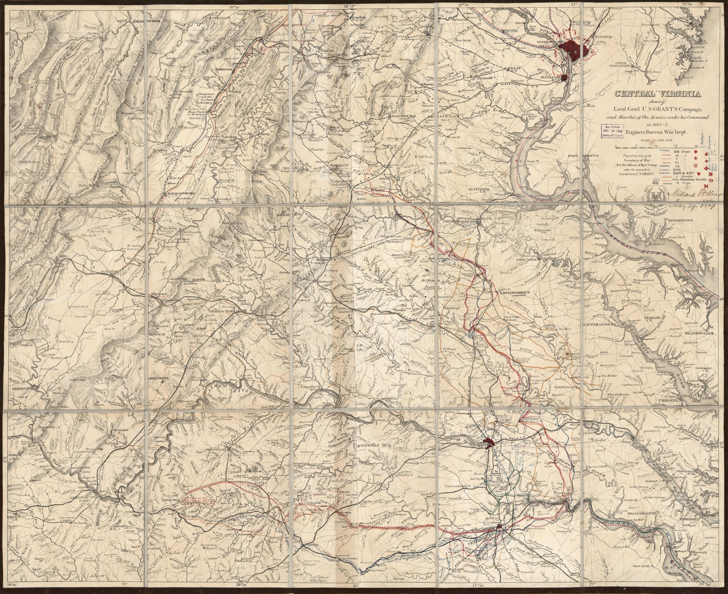 This old map of 65 from 1865 was created by Millard Fillmore,  United States. Army. Corps of Engineers in 1865