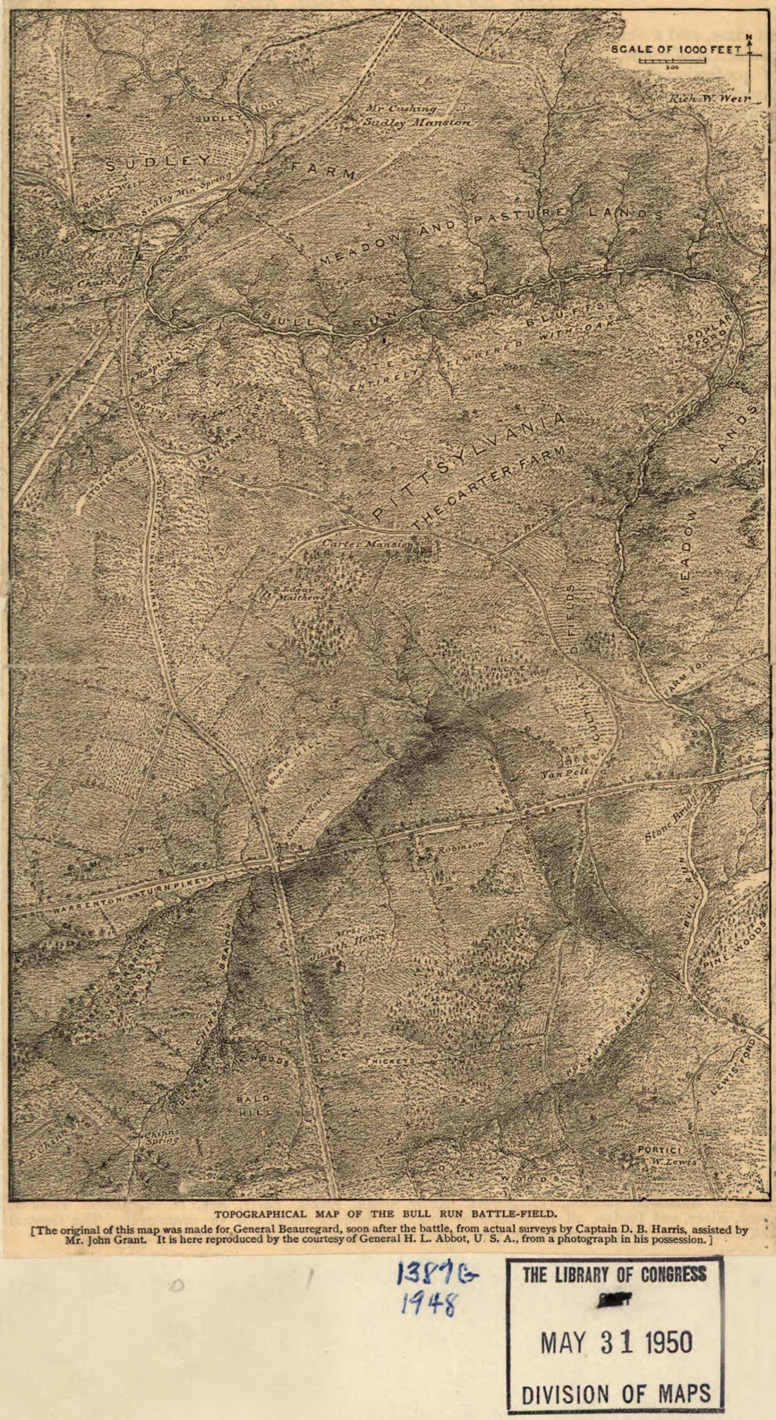 This old map of Field. from 1861 was created by John Grant, D. B. Harris in 1861