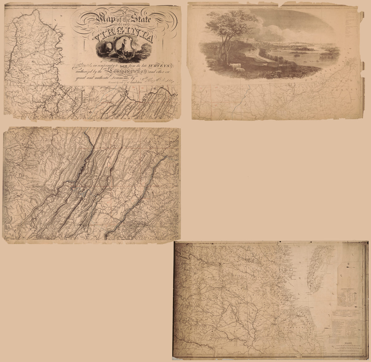 A Map of the State of Virginia : Constructed In Conformity to Law From the Late Surveys Authorized by the Legislature and Other Original and Authentic Documents in 1859 by Relic Map Company