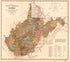 Map of West Virginia Showing Railroads 1917 by Relic Map Company