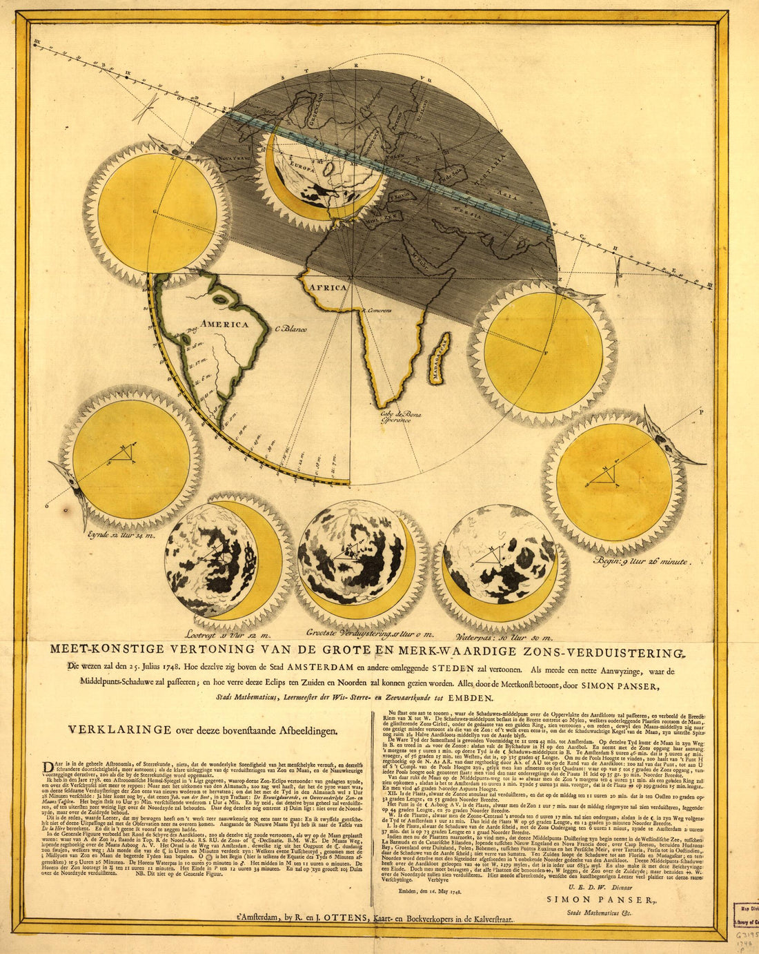 Konstige Vertoning Van De Grote En Merk-waardige Zons-verduistering 1748 by Relic Map Company