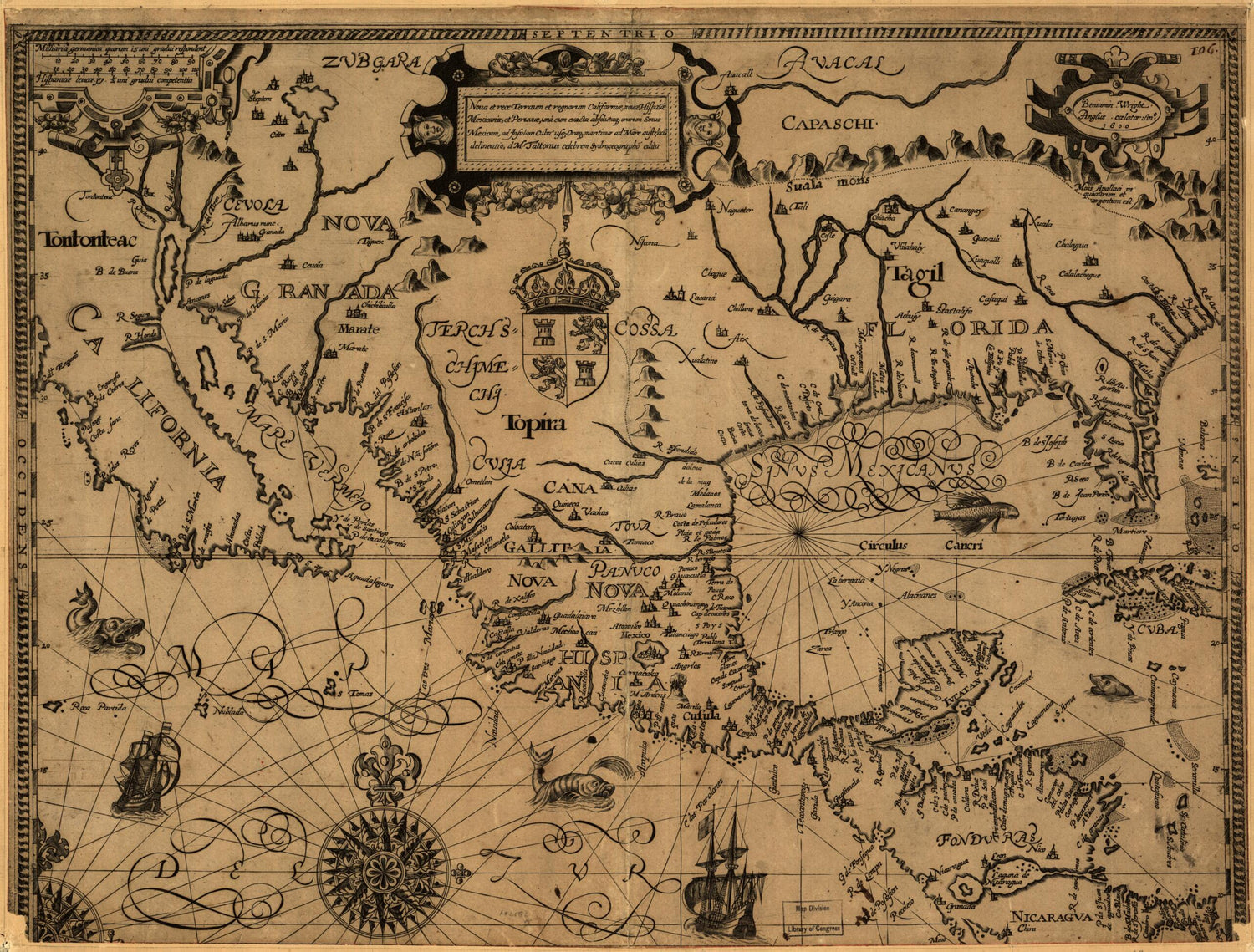 This old map of Nova Et Rece Terraum Et Regnorum Californae, Nouae Hispaiae Mexicanae, Et Peruviae from 1600 was created by Gabriel Tatton, Benjamin Wright in 1600