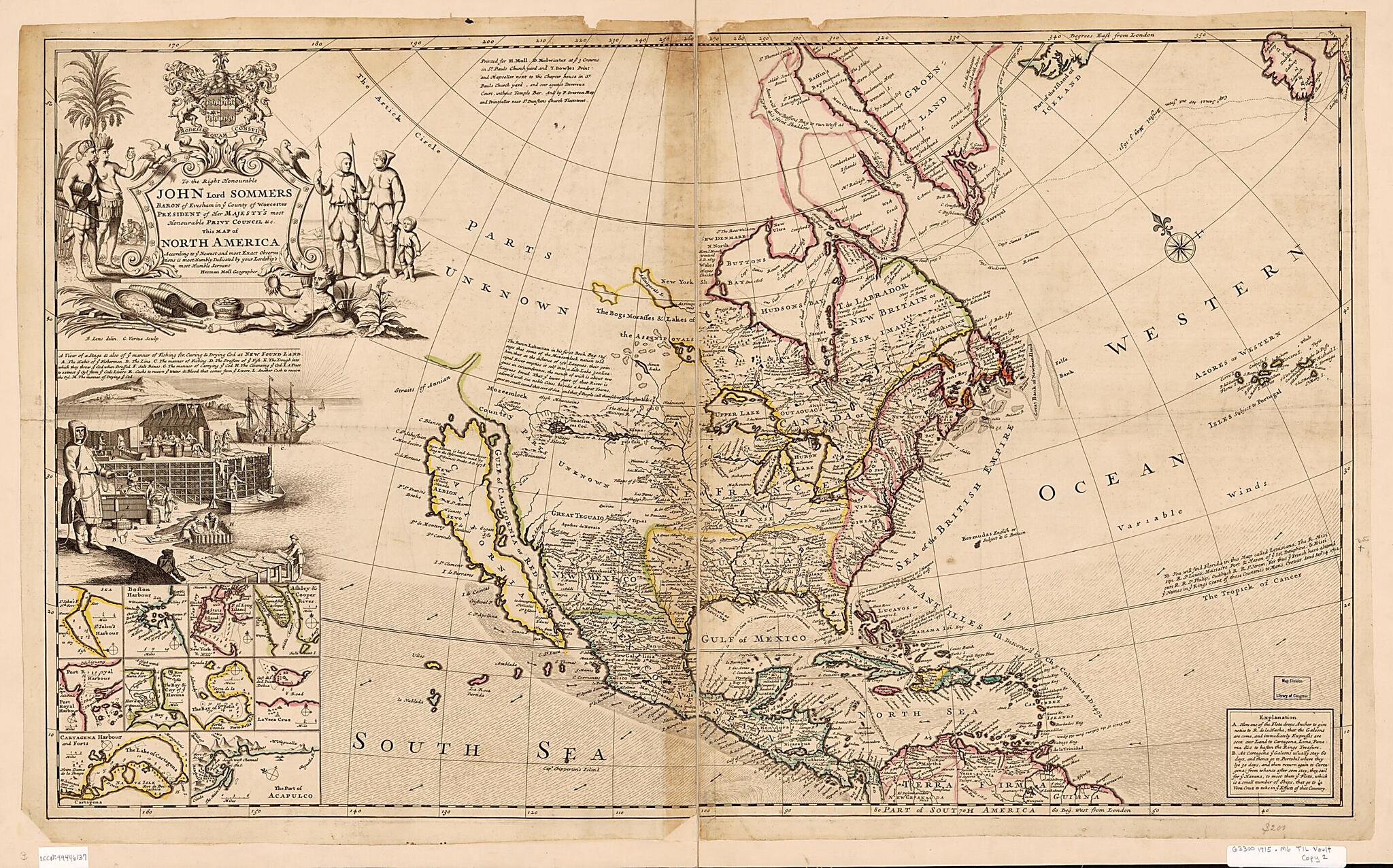 This old map of This Map of North America from 1712 was created by Herman Moll in 1712